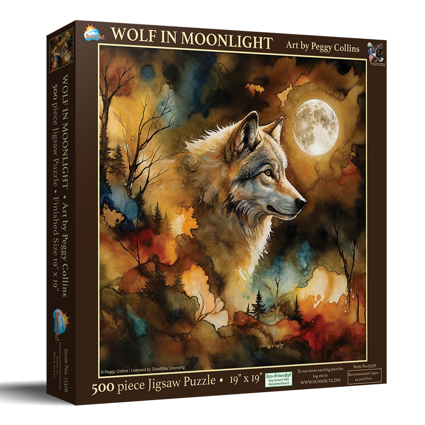 Wolf in Moonlight 500 pc  Jigsaw Puzzle 71376