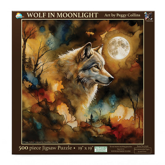 Wolf in Moonlight 500 pc  Jigsaw Puzzle 71376