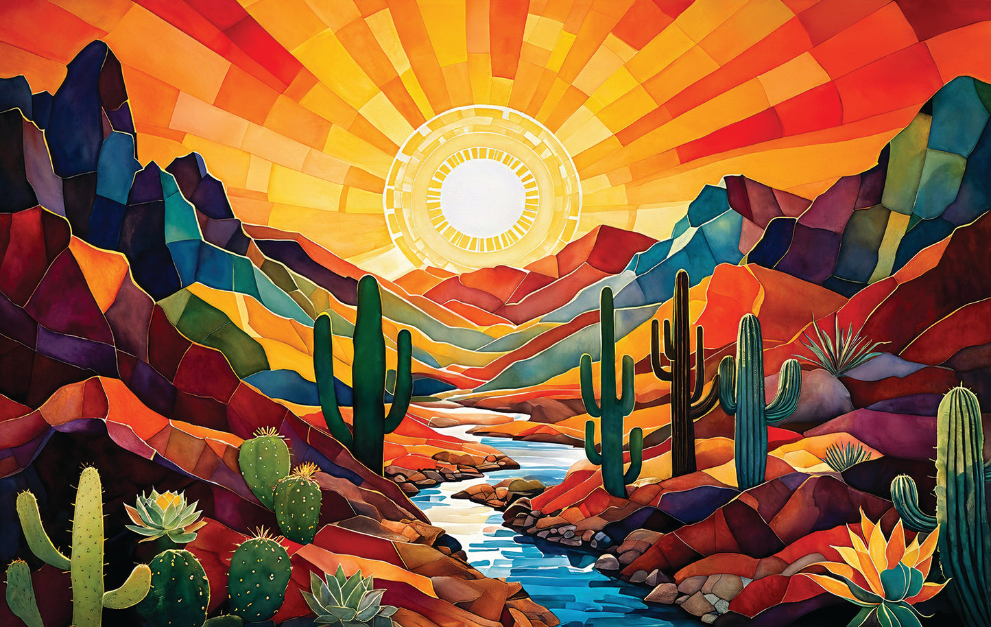Southwestern Sunrise 550 pc  Jigsaw Puzzle 71378