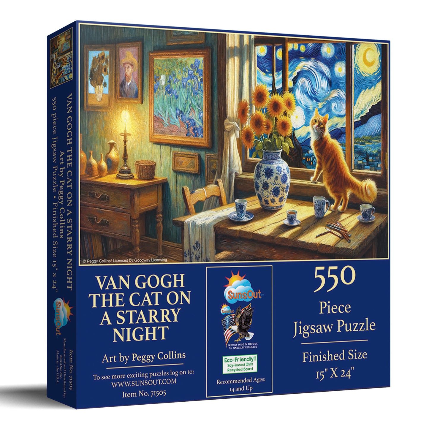 Van Gogh the Cat on a Starry Night 550 pc  Jigsaw Puzzle 71505