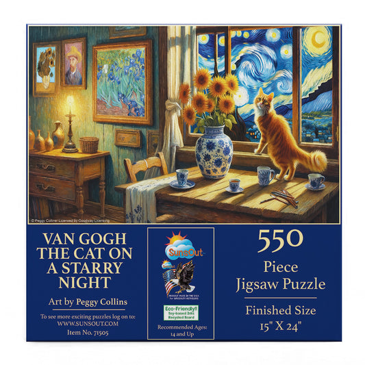 Van Gogh the Cat on a Starry Night 550 pc  Jigsaw Puzzle 71505