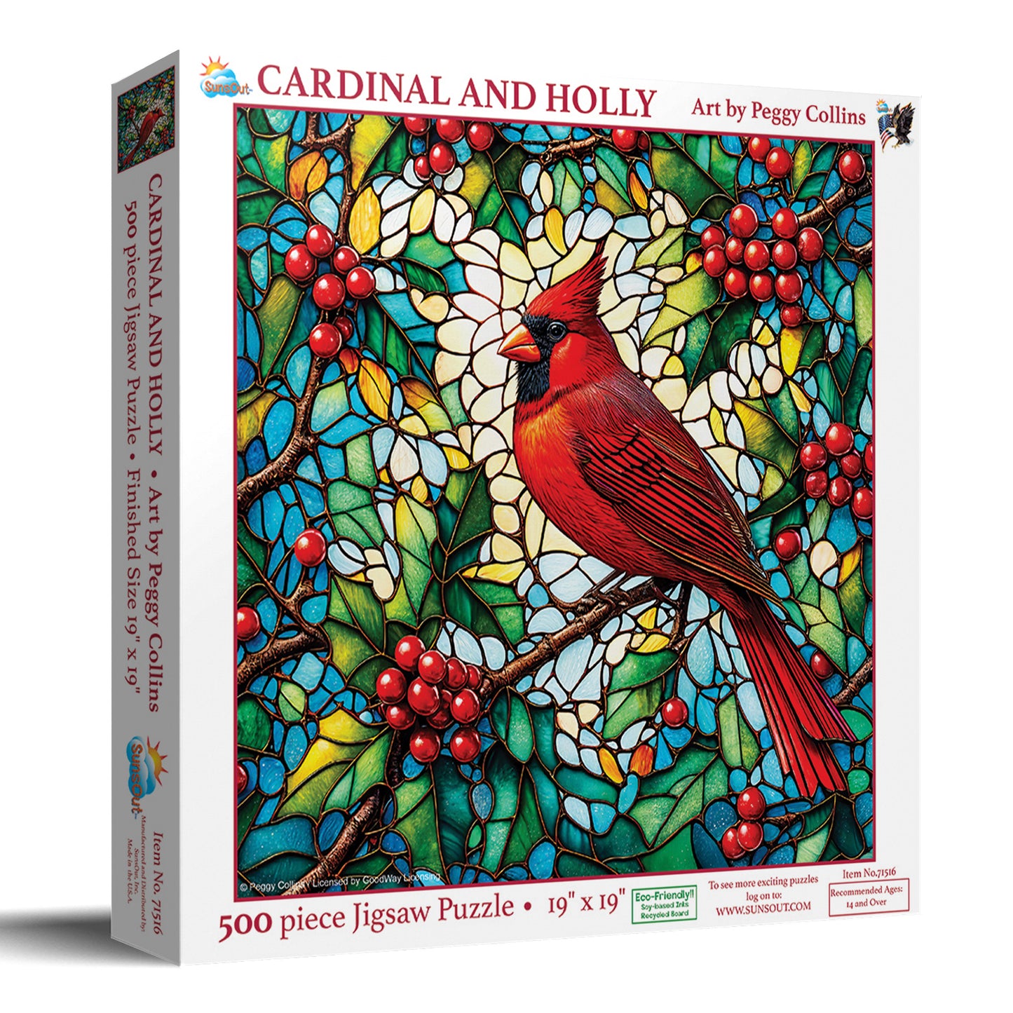 Cardinal and Holly 500 pc  Jigsaw Puzzle 71516