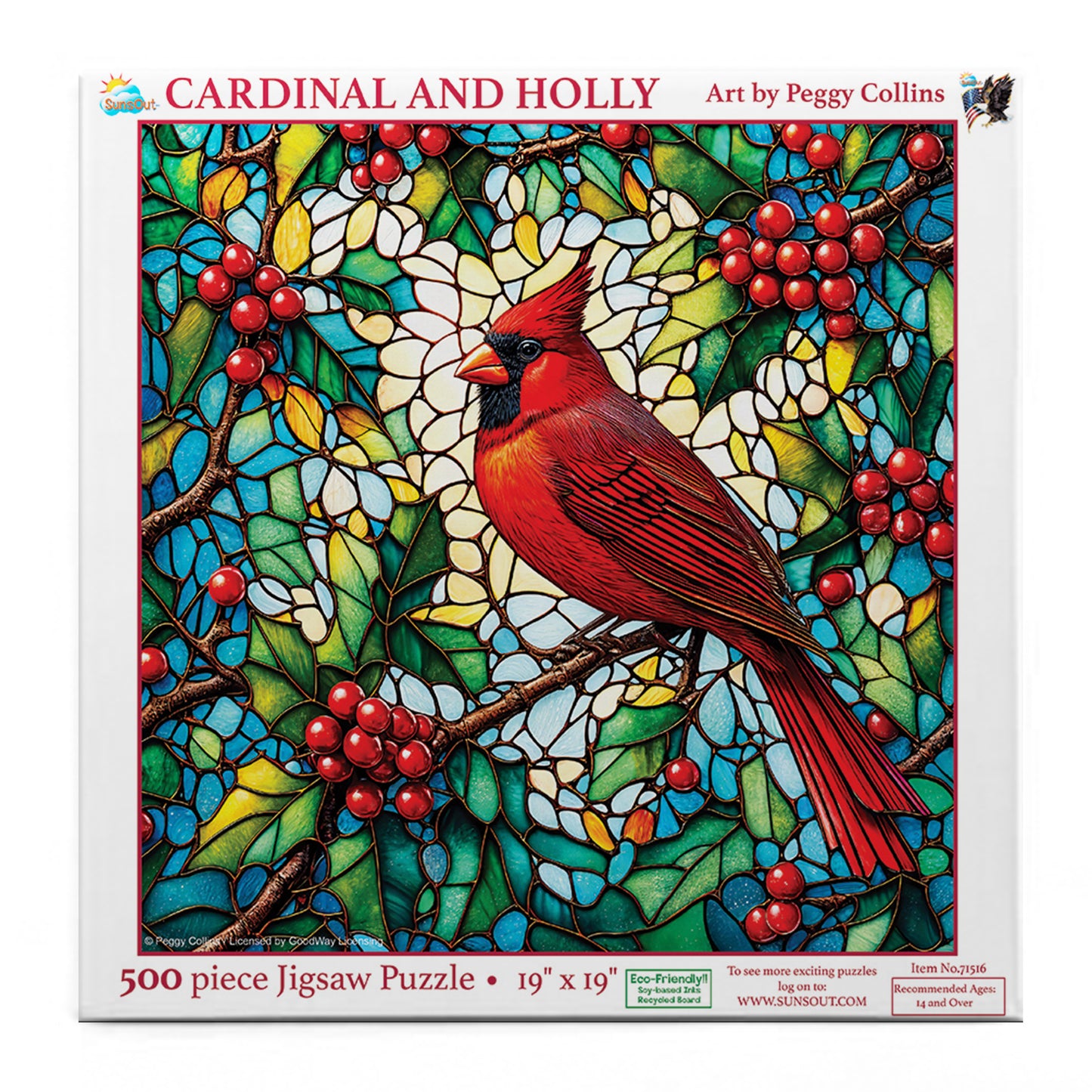 Cardinal and Holly 500 pc  Jigsaw Puzzle 71516