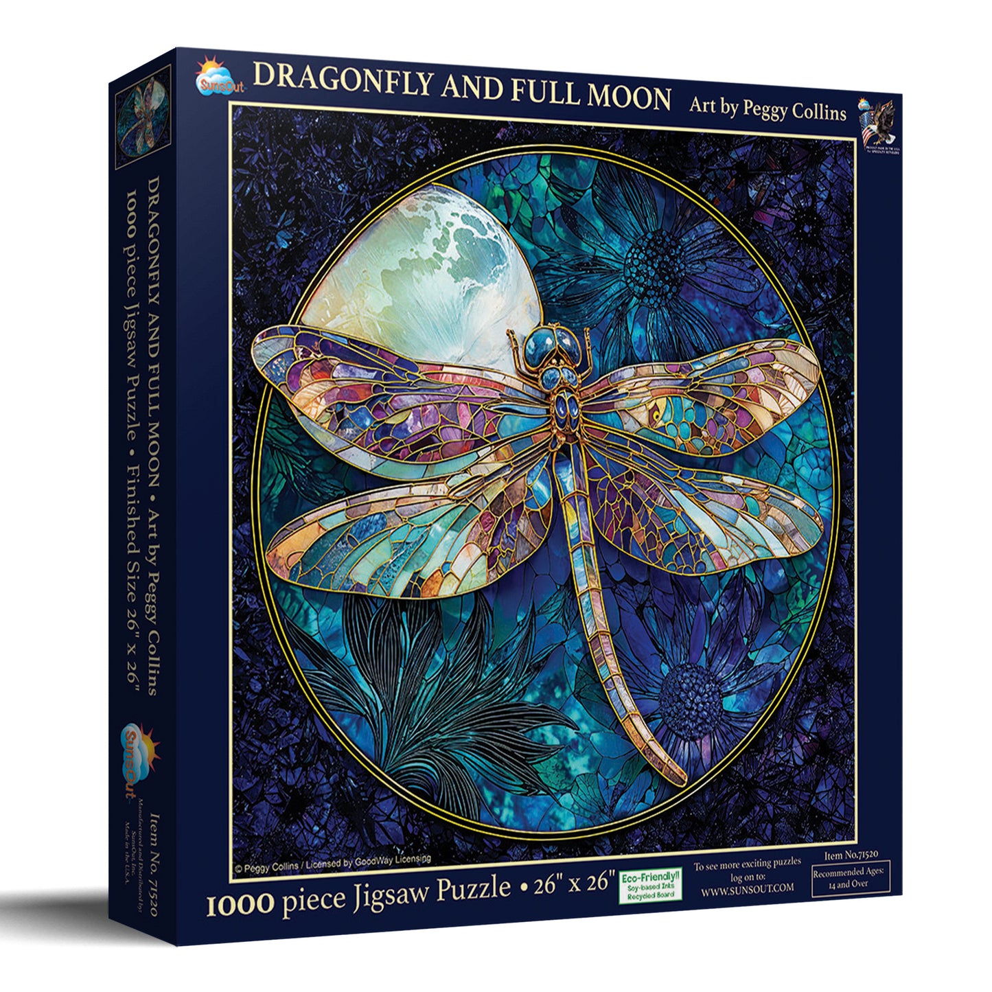 Dragonfly and Full Moon 1000 pc  Jigsaw Puzzle 71520