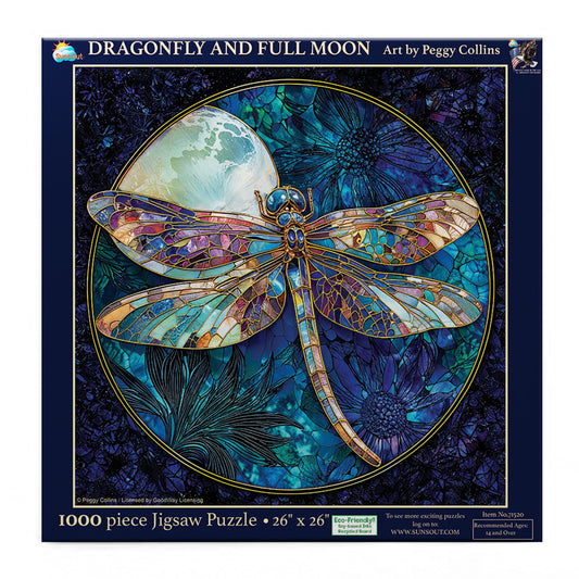 Dragonfly and Full Moon 1000 pc  Jigsaw Puzzle 71520
