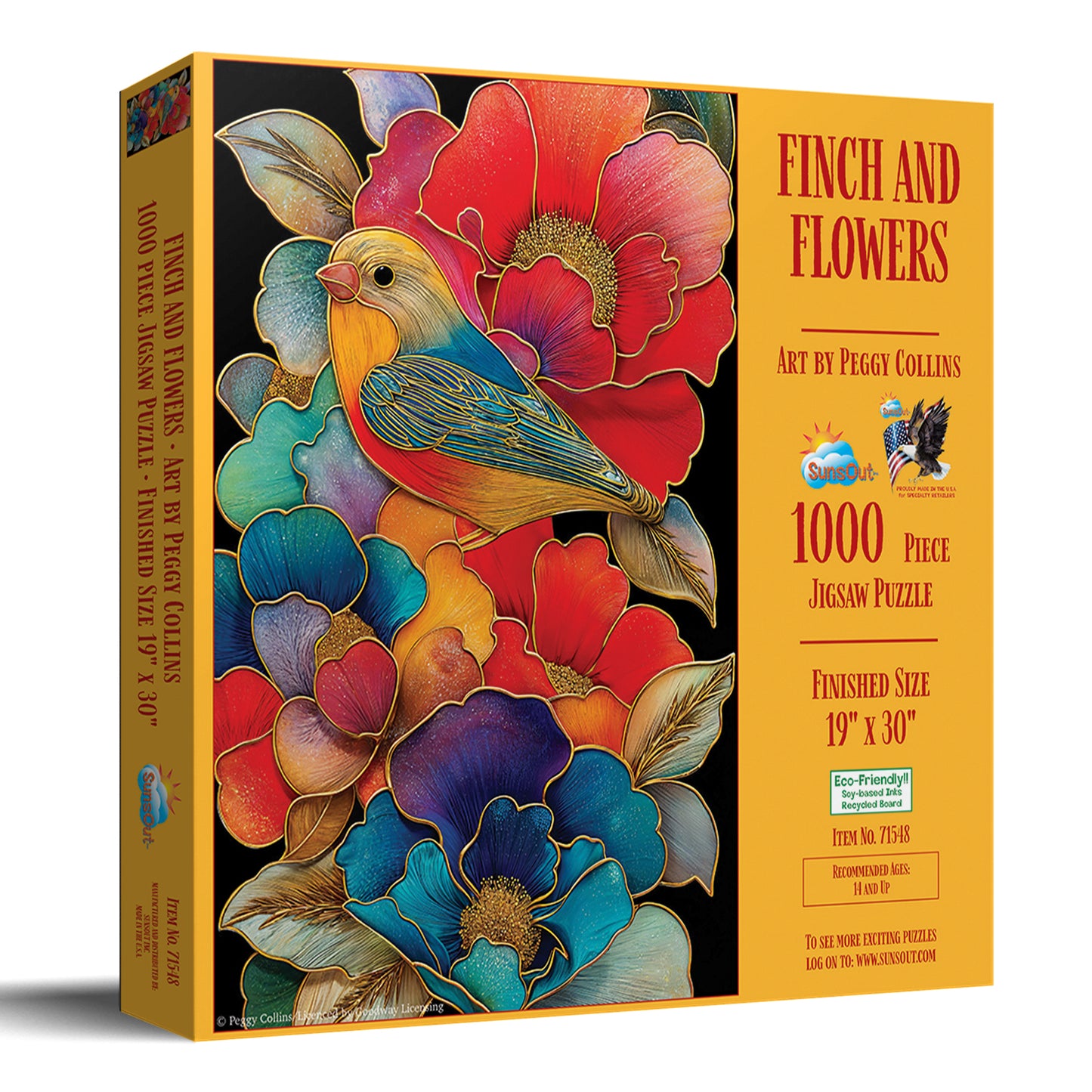 Finch and Flowers 1000 pc  Jigsaw Puzzle 71548
