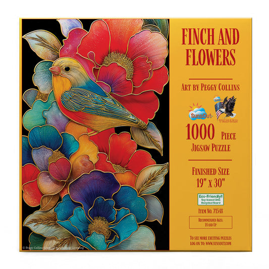 Finch and Flowers 1000 pc  Jigsaw Puzzle 71548