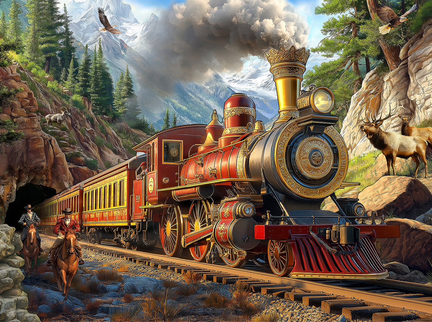 Western Train 1000 pc  Jigsaw Puzzle 71812