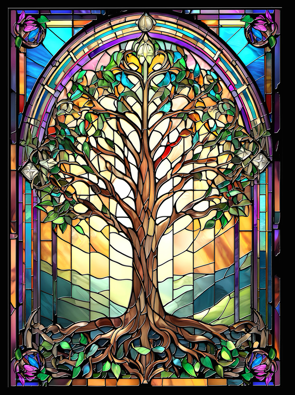 Stained Glass Tree of Life 1000 pc  Jigsaw Puzzle 71816