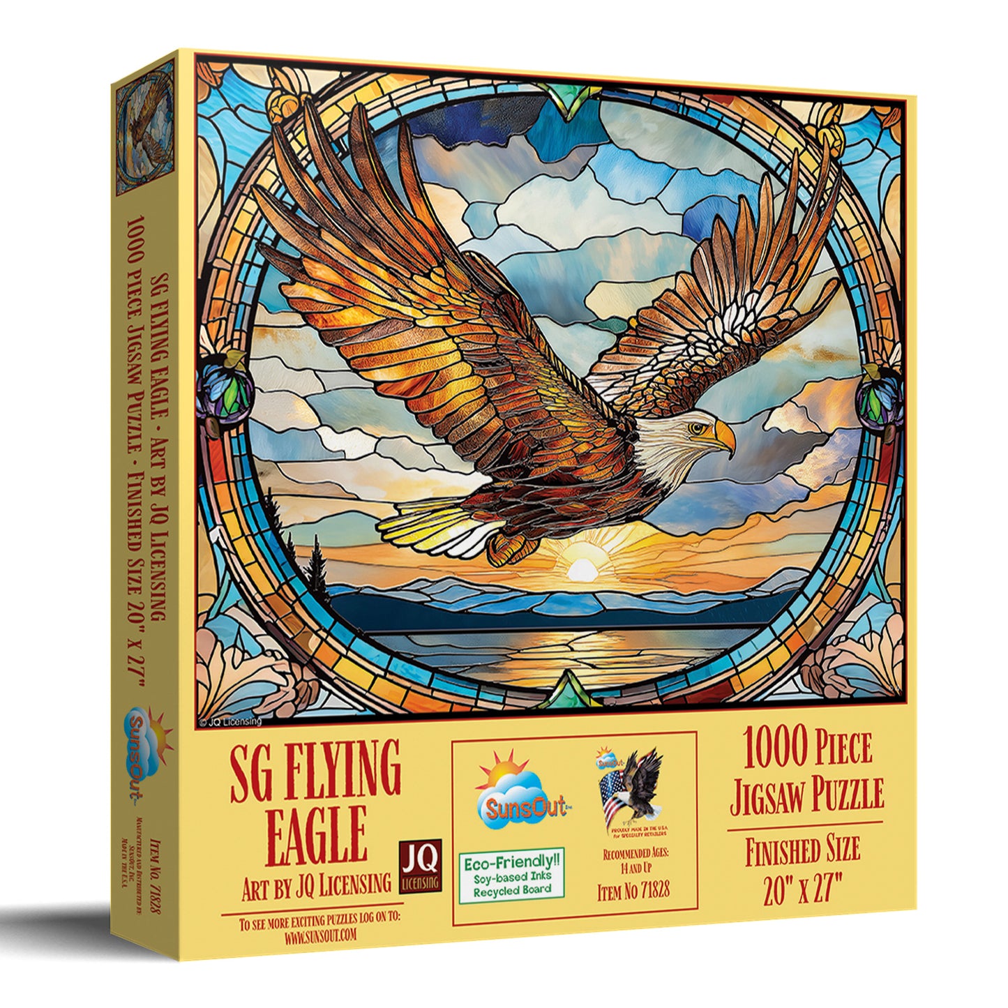 Stained Glass Flying Eagle 1000 pc  Jigsaw Puzzle 71828
