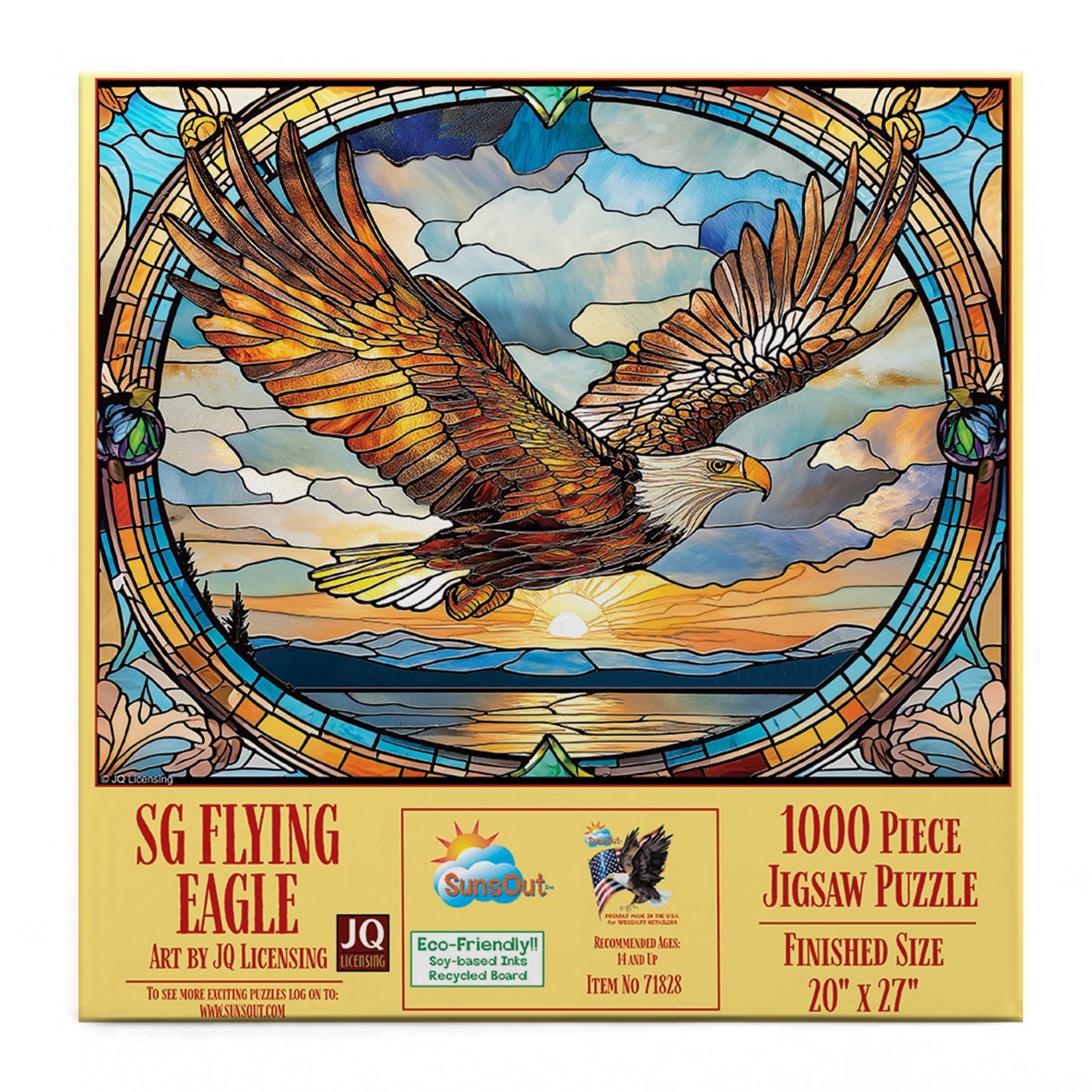 Stained Glass Flying Eagle 1000 pc  Jigsaw Puzzle 71828