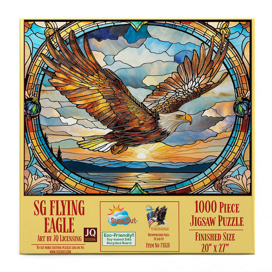 Stained Glass Flying Eagle 1000 pc  Jigsaw Puzzle 71828