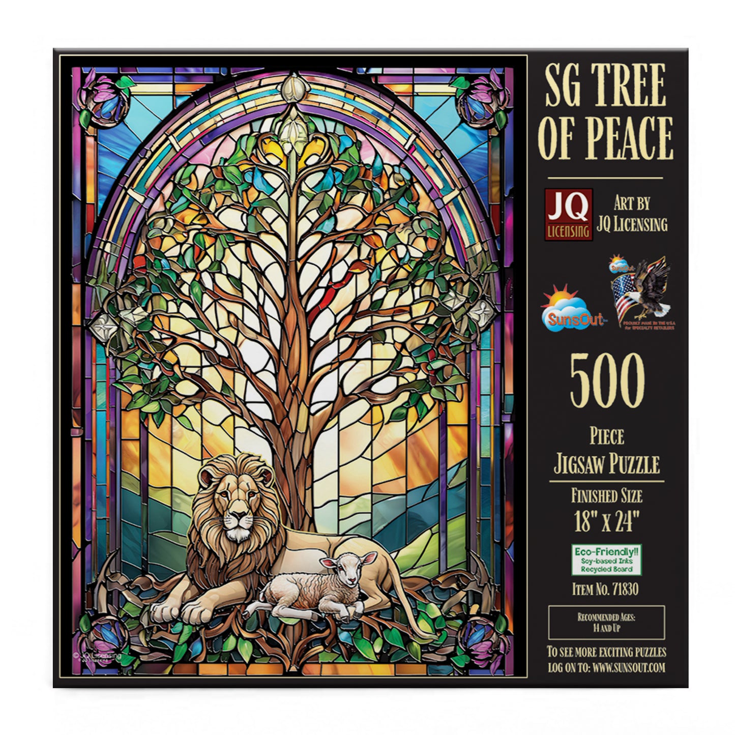 Tree of Peace Stained Glass 500 pc  Jigsaw Puzzle 71830
