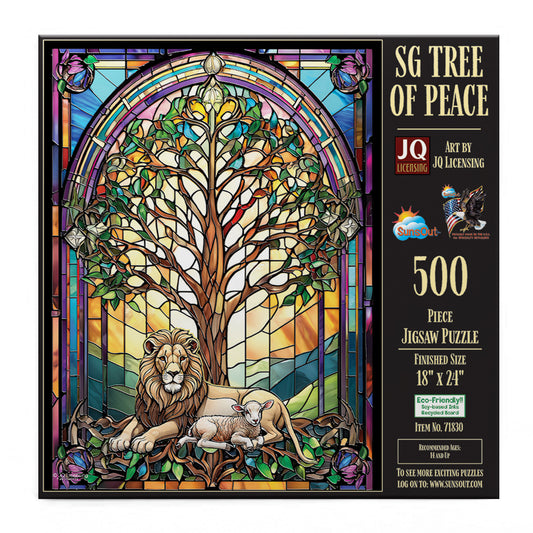 Tree of Peace Stained Glass 500 pc  Jigsaw Puzzle 71830
