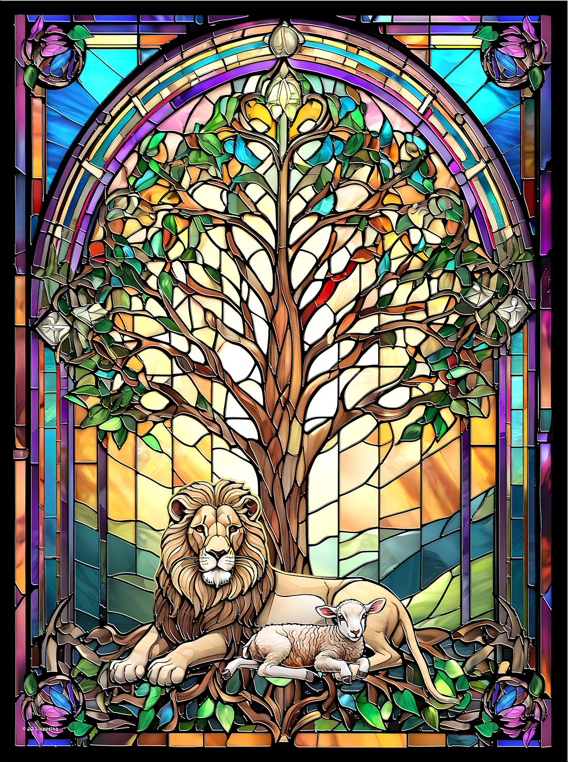 Tree of Peace Stained Glass 500 pc  Jigsaw Puzzle 71830