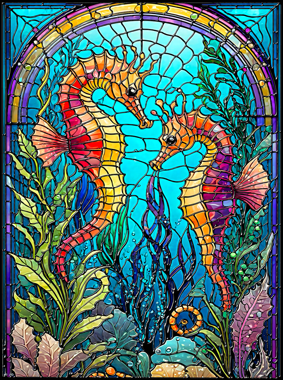 Under the Sea Stained Glass 1000 pc  Jigsaw Puzzle 71835