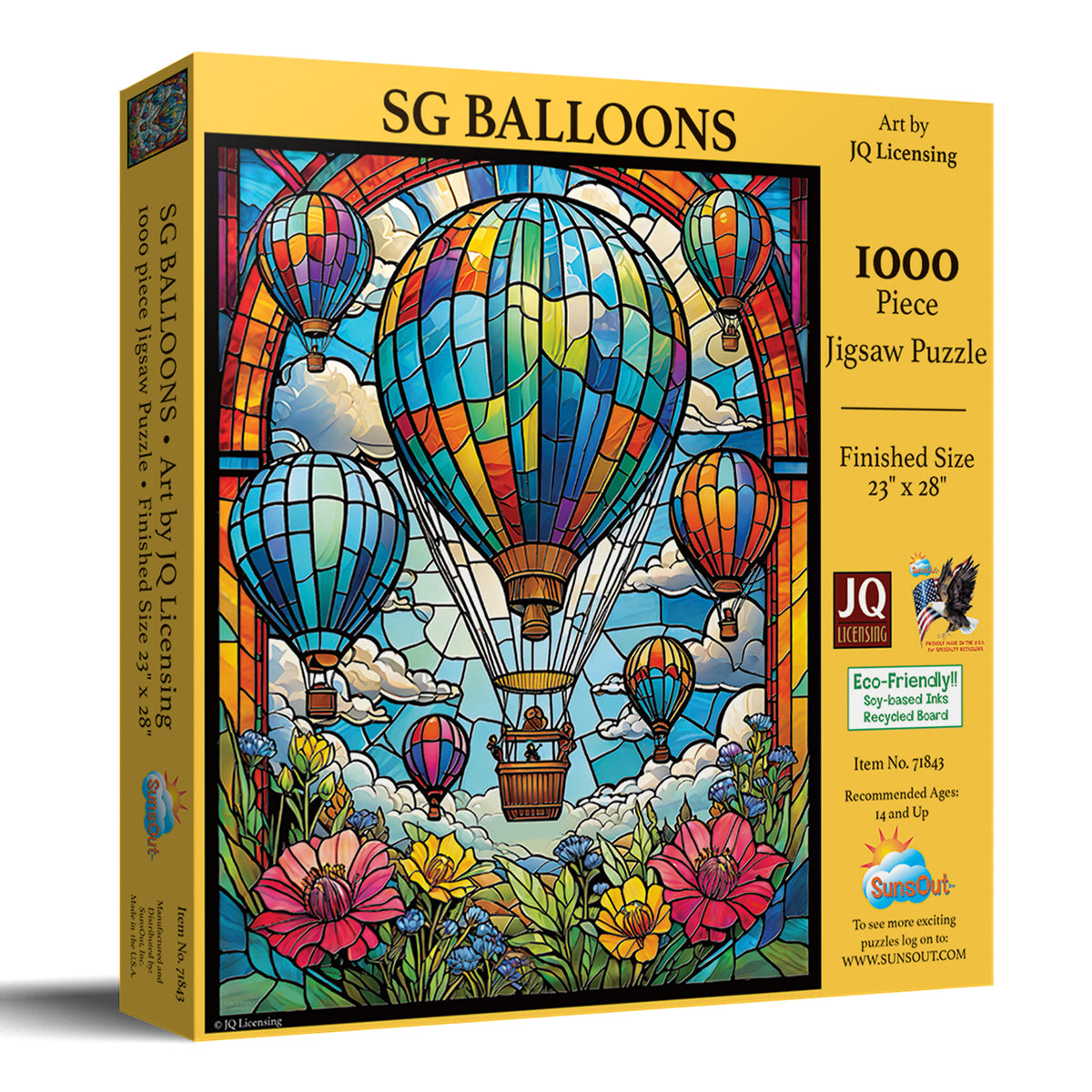 Balloons Stained Glass 1000 pc  Jigsaw Puzzle 71843