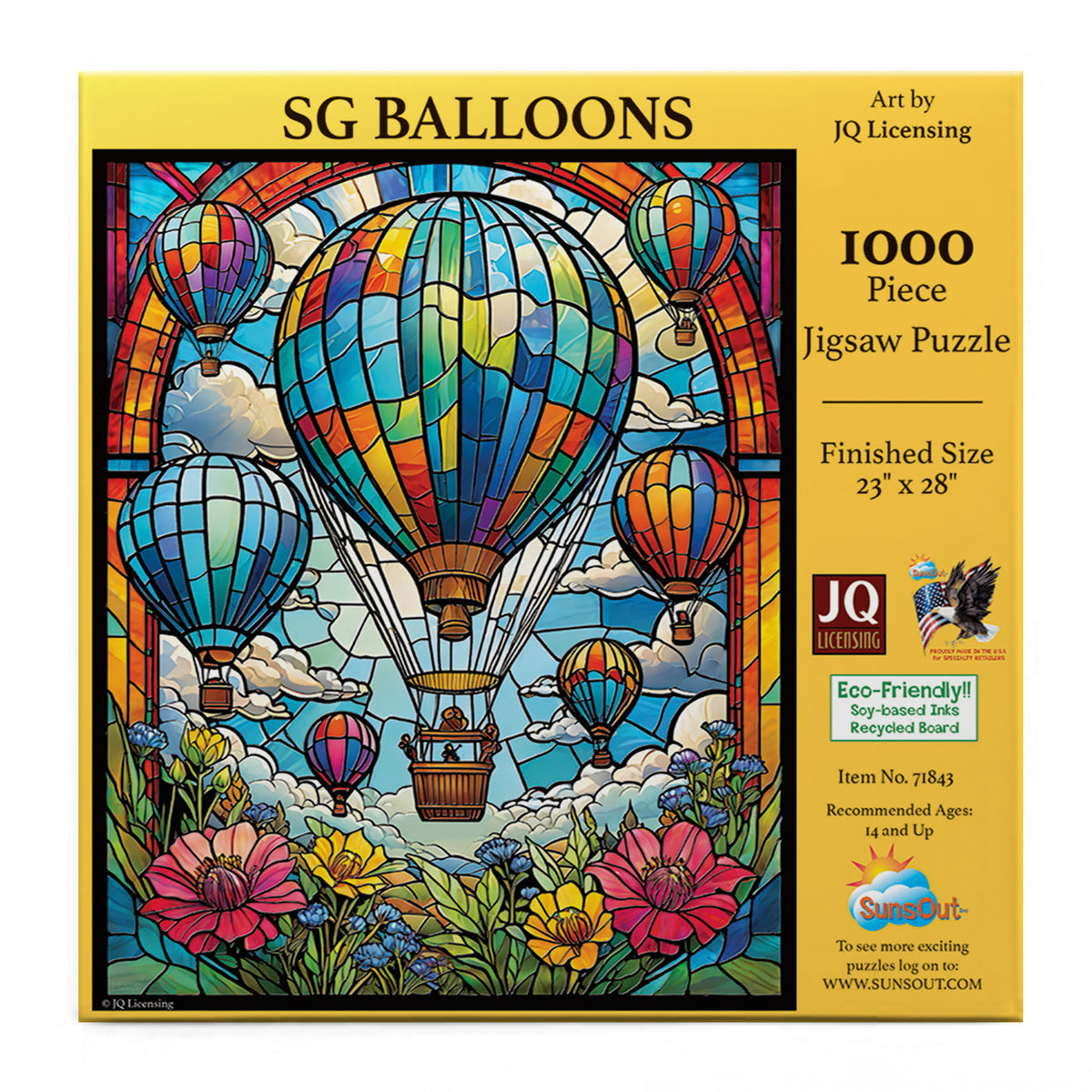 Balloons Stained Glass 1000 pc  Jigsaw Puzzle 71843