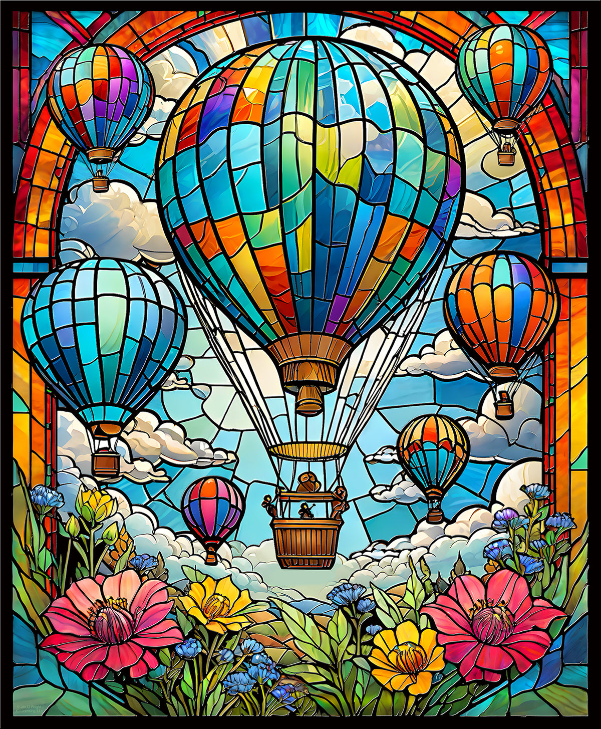 Balloons Stained Glass 1000 pc  Jigsaw Puzzle 71843