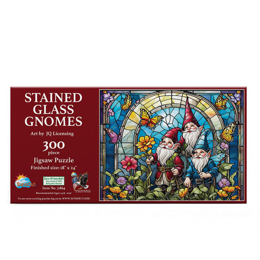 Stained Glass Gnomes 300 pc  Jigsaw Puzzle 71864