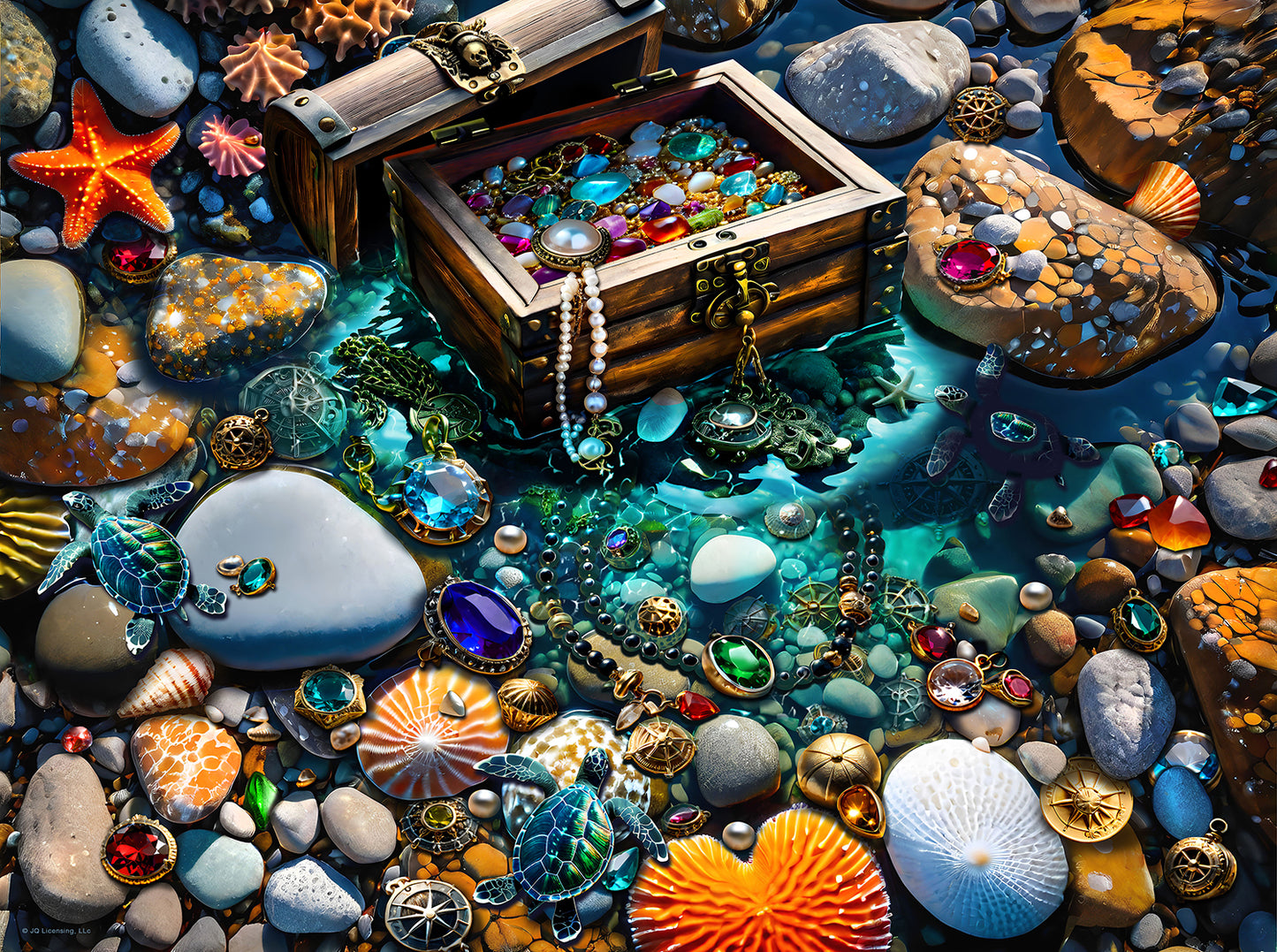 Turtle Treasure Pool 1000 pc  Jigsaw Puzzle 71869