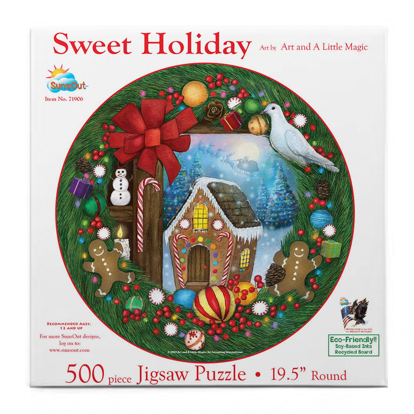 Sweet Holiday 500 pc Round Jigsaw Puzzle 71906
