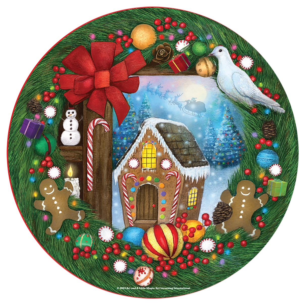 Sweet Holiday 500 pc Round Jigsaw Puzzle 71906