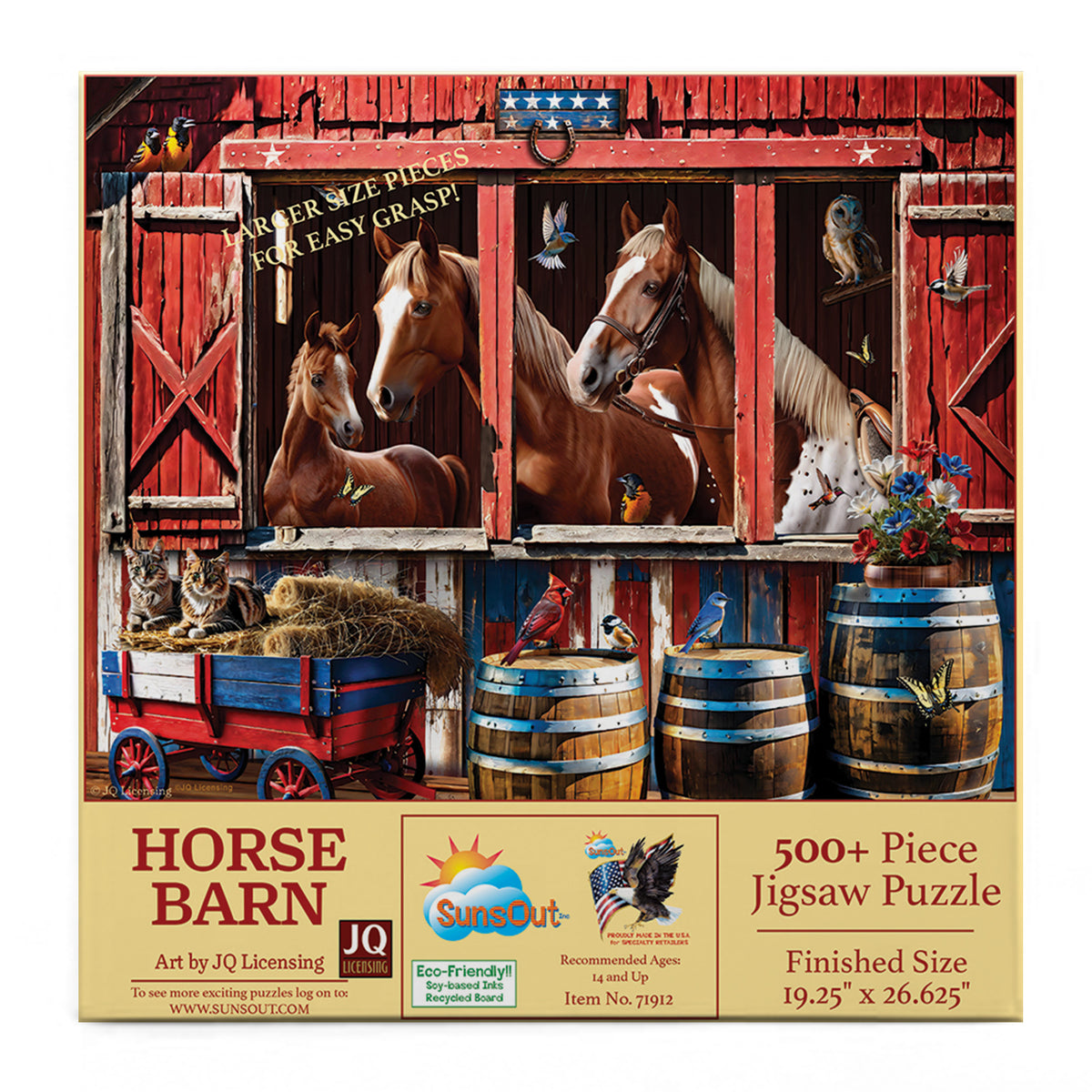 Horse Barn 500 pc Large Pieces Jigsaw Puzzle 71912