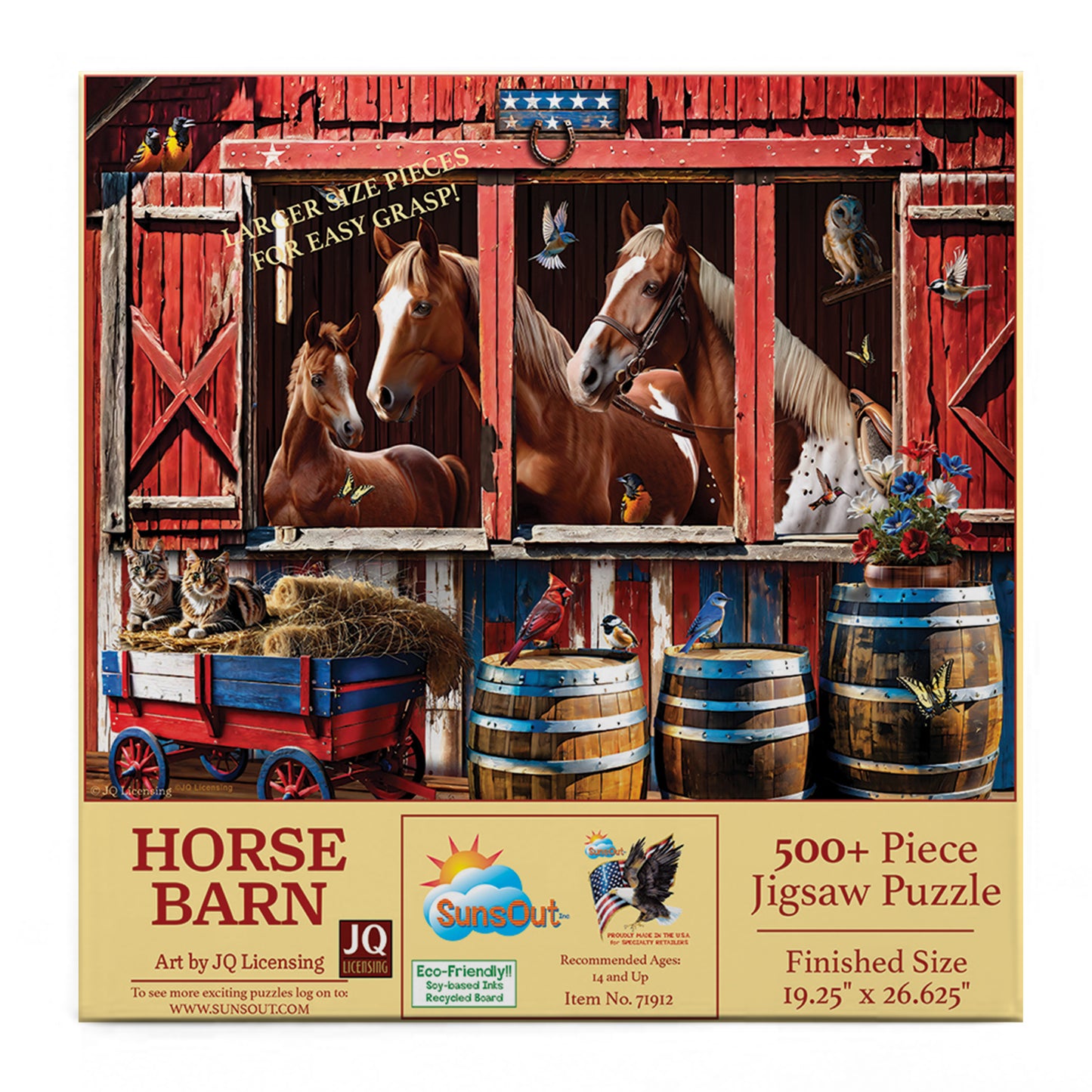 Horse Barn 500 pc Large Pieces Jigsaw Puzzle 71912
