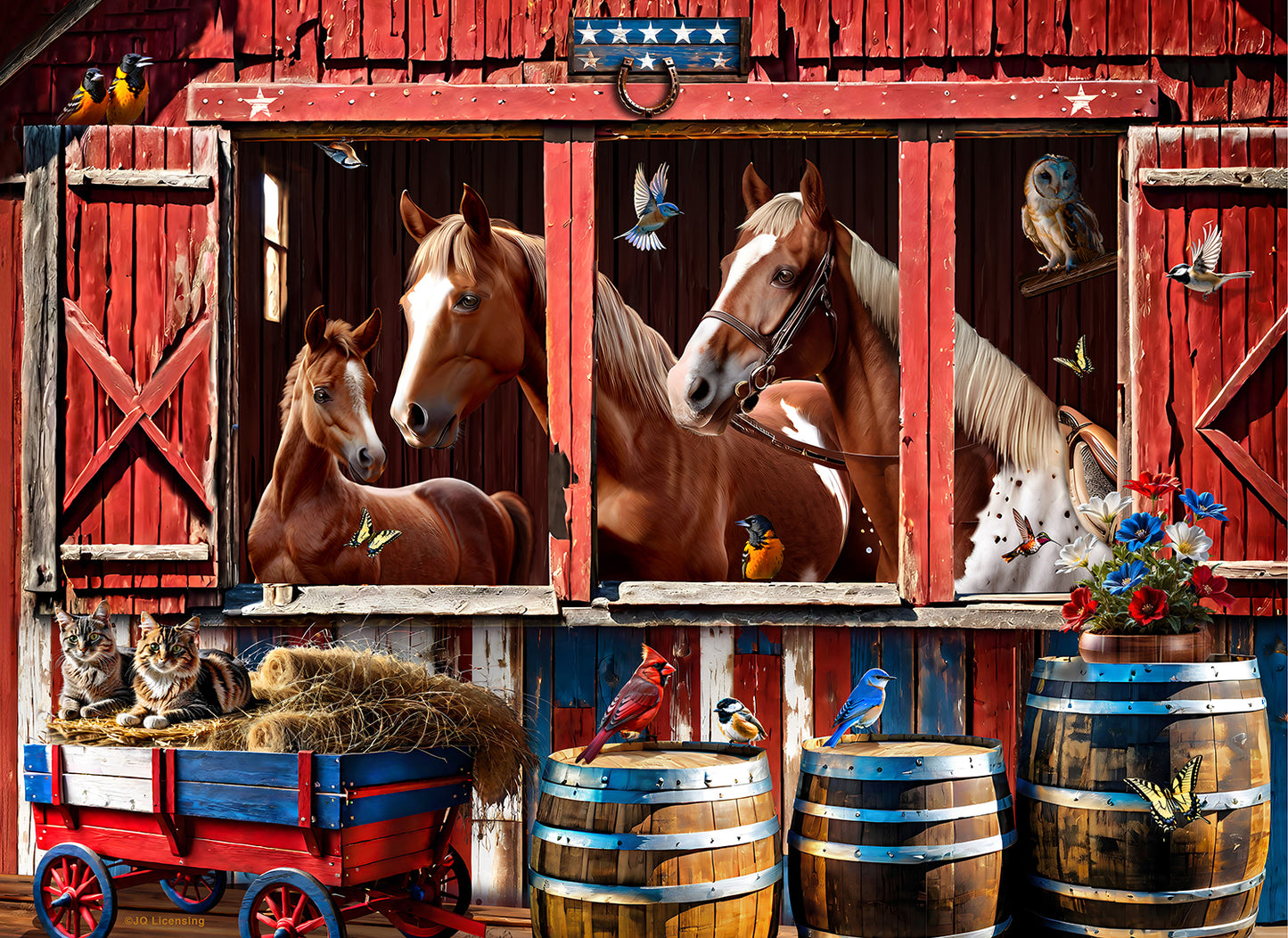 Horse Barn 500 pc Large Pieces Jigsaw Puzzle 71912