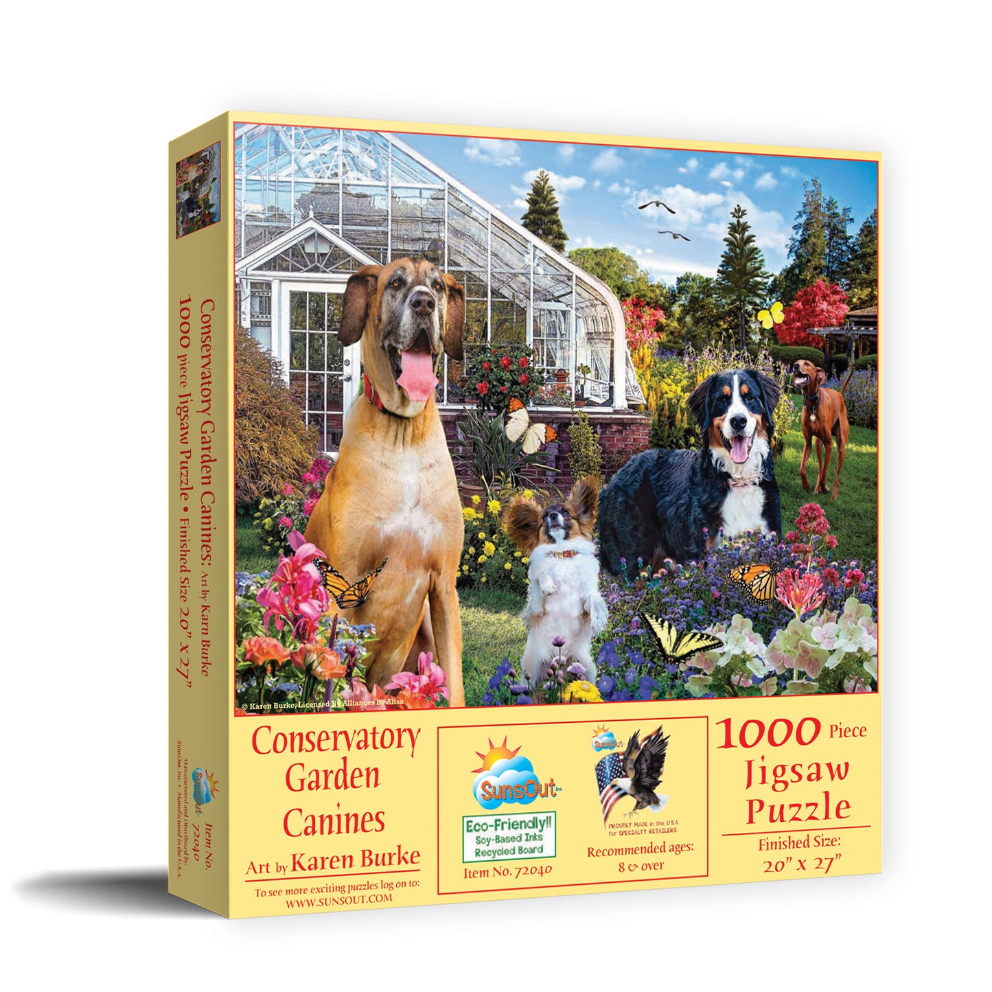 Conservatory Garden Canines 1000 pc  Jigsaw Puzzle 72040