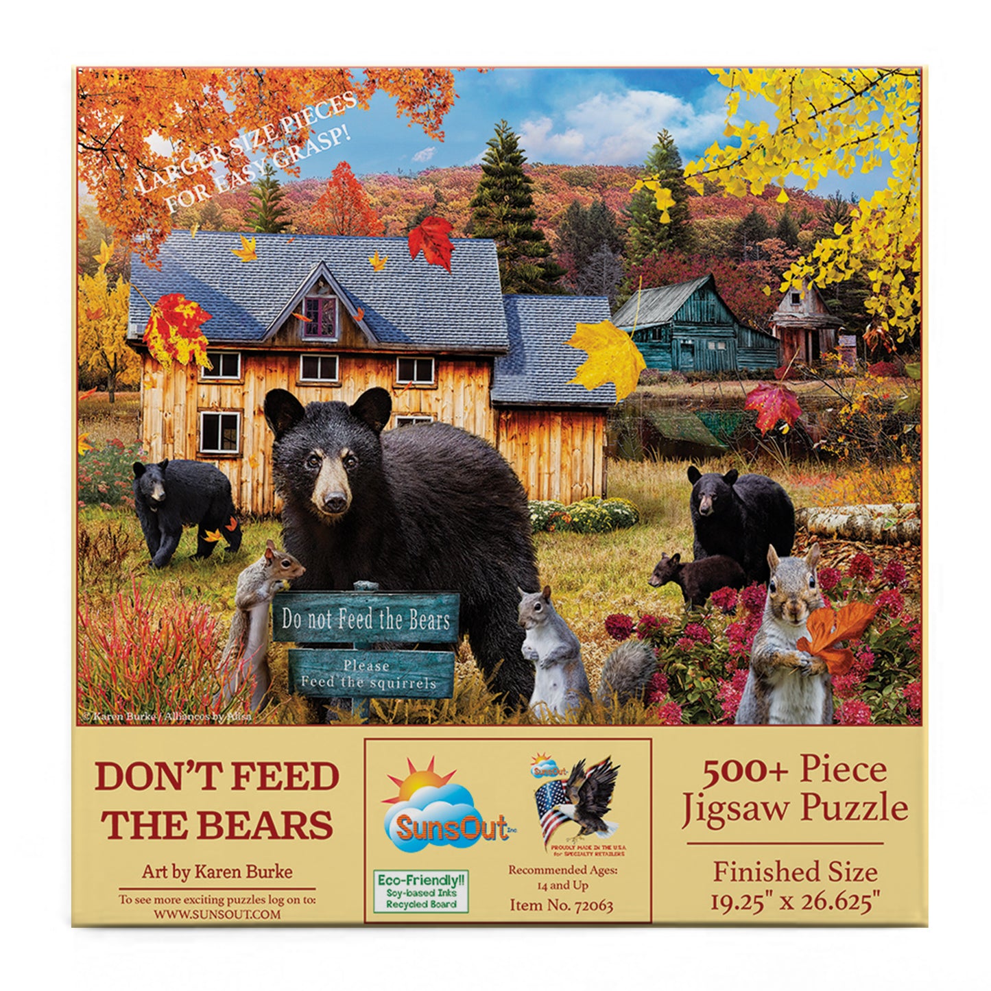 Dont Feed the Bears 500 pc Large Pieces Jigsaw Puzzle 72063