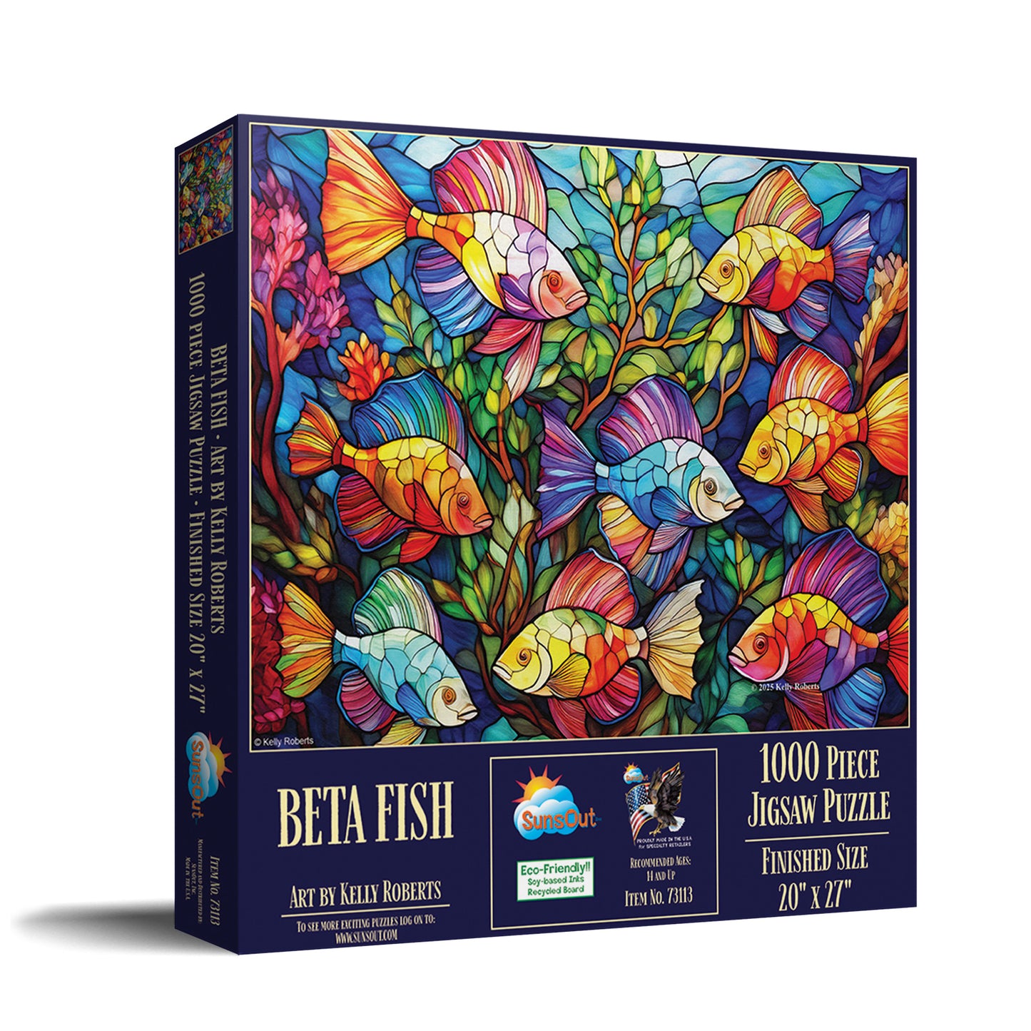 Beta Fish Stained Glass 1000 pc  Jigsaw Puzzle 73113