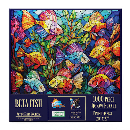 Beta Fish Stained Glass 1000 pc  Jigsaw Puzzle 73113