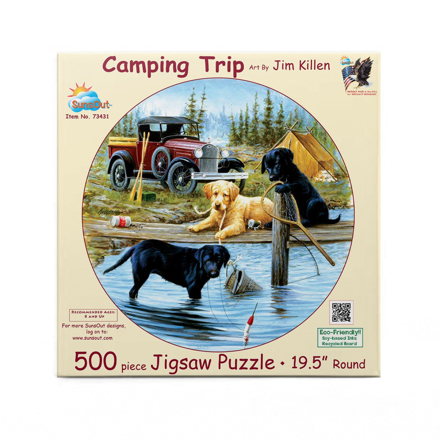 Camping Trip 500 pc Round Jigsaw Puzzle 73431