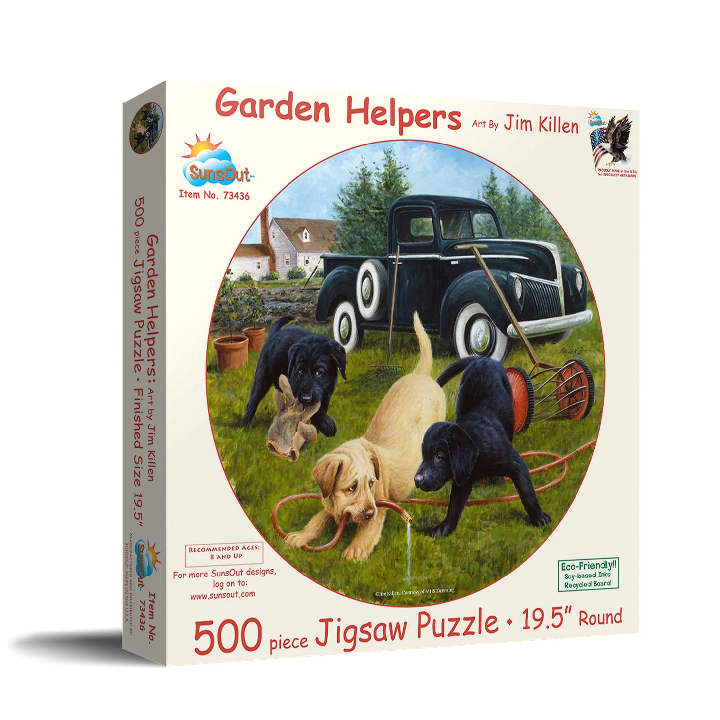 Garden Helpers 500 pc Round Jigsaw Puzzle 73436