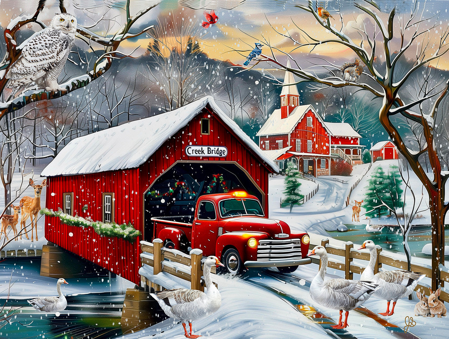 Creek Bridge 500 pc  Jigsaw Puzzle 77001