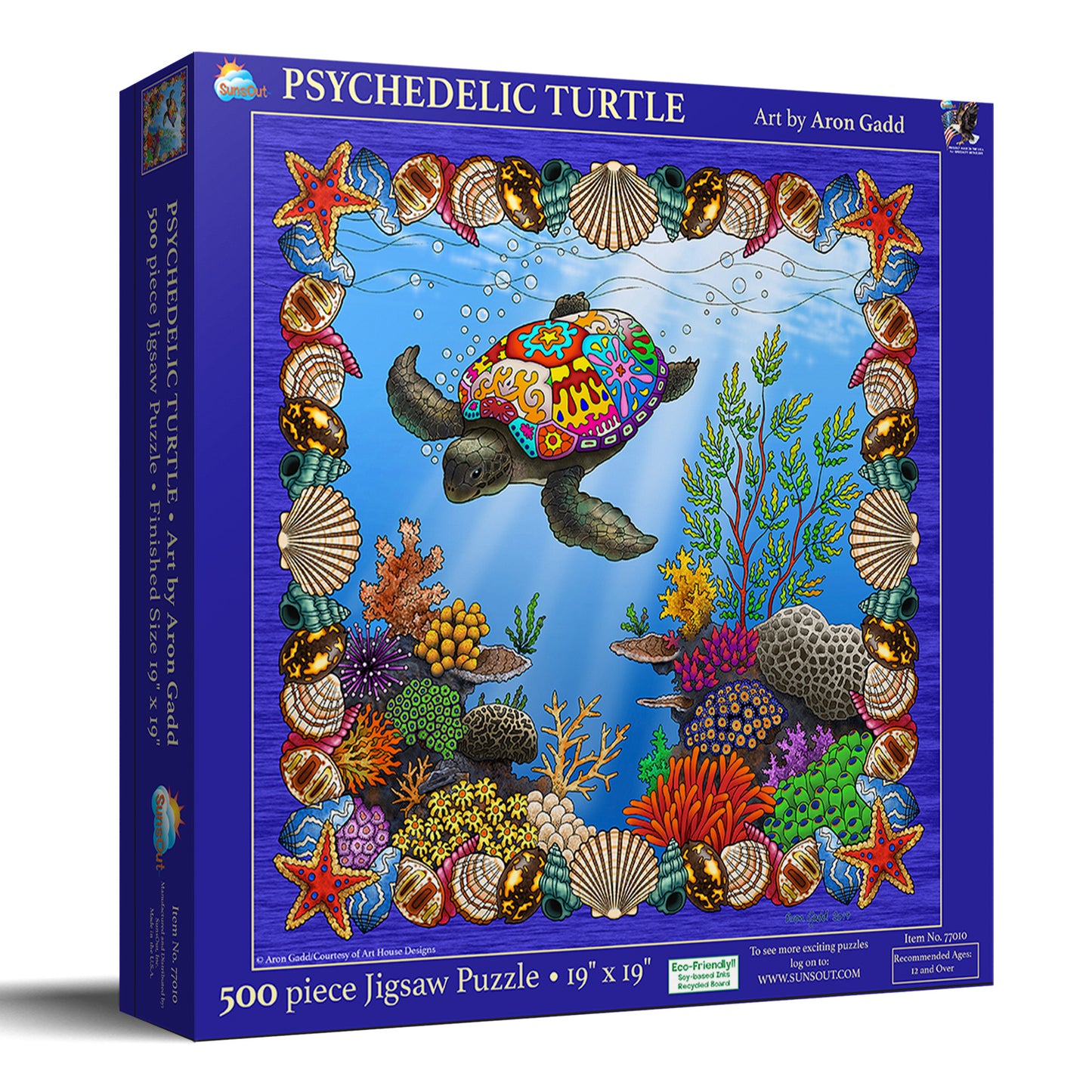 Psychedelic Turtle 500 pc  Jigsaw Puzzle 77010