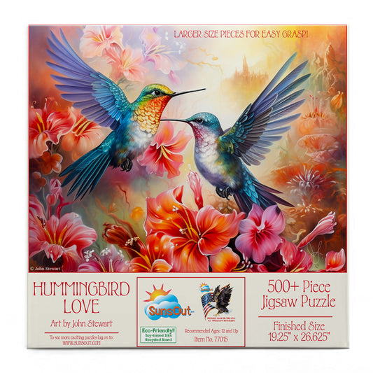 Hummingbird Love 500 pc Large Pieces Jigsaw Puzzle 77015