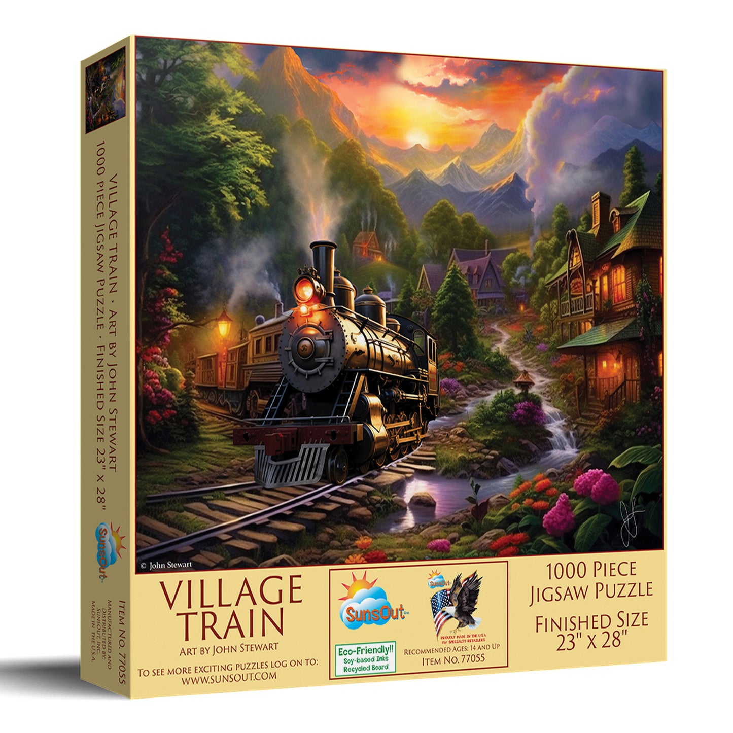 Village Train 1000 pc  Jigsaw Puzzle 77055