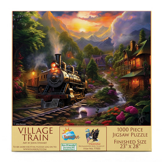 Village Train 1000 pc  Jigsaw Puzzle 77055