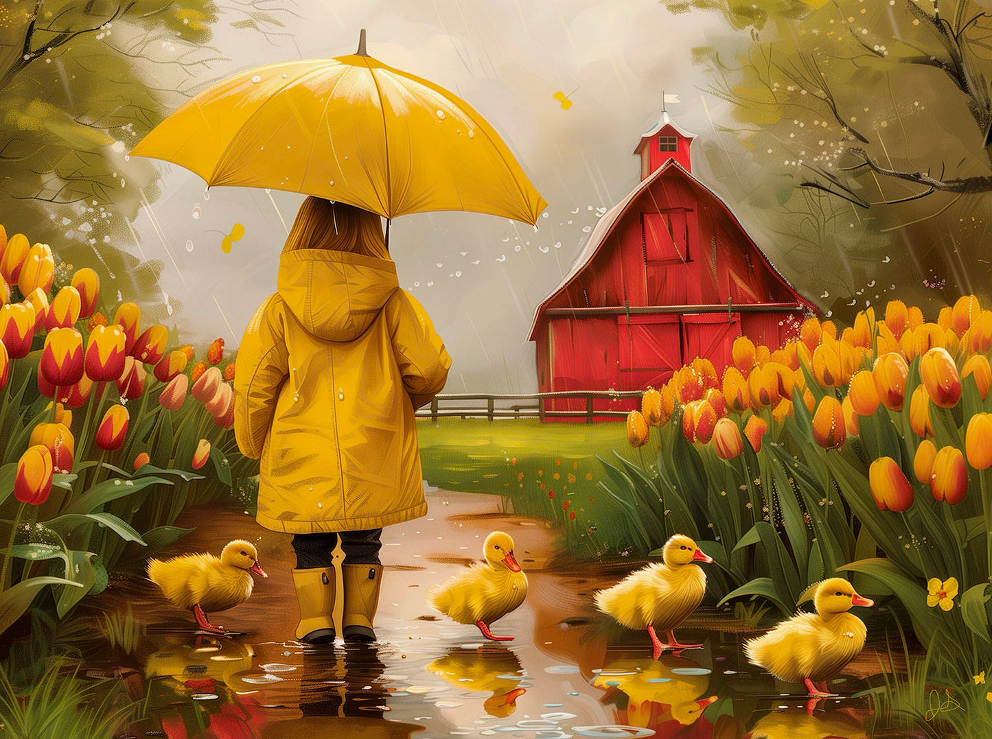 Rainy Day Walk 1000 pc  Jigsaw Puzzle 77085