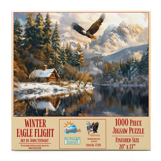 Winter Eagle Flight 1000 pc  Jigsaw Puzzle 77129