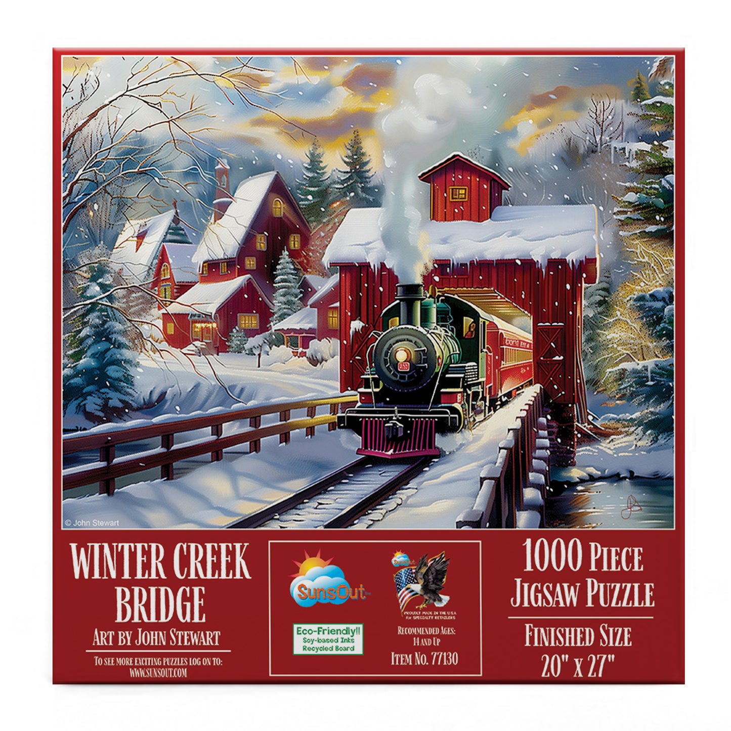 Winter Creek Bridge 1000 pc  Jigsaw Puzzle 77130