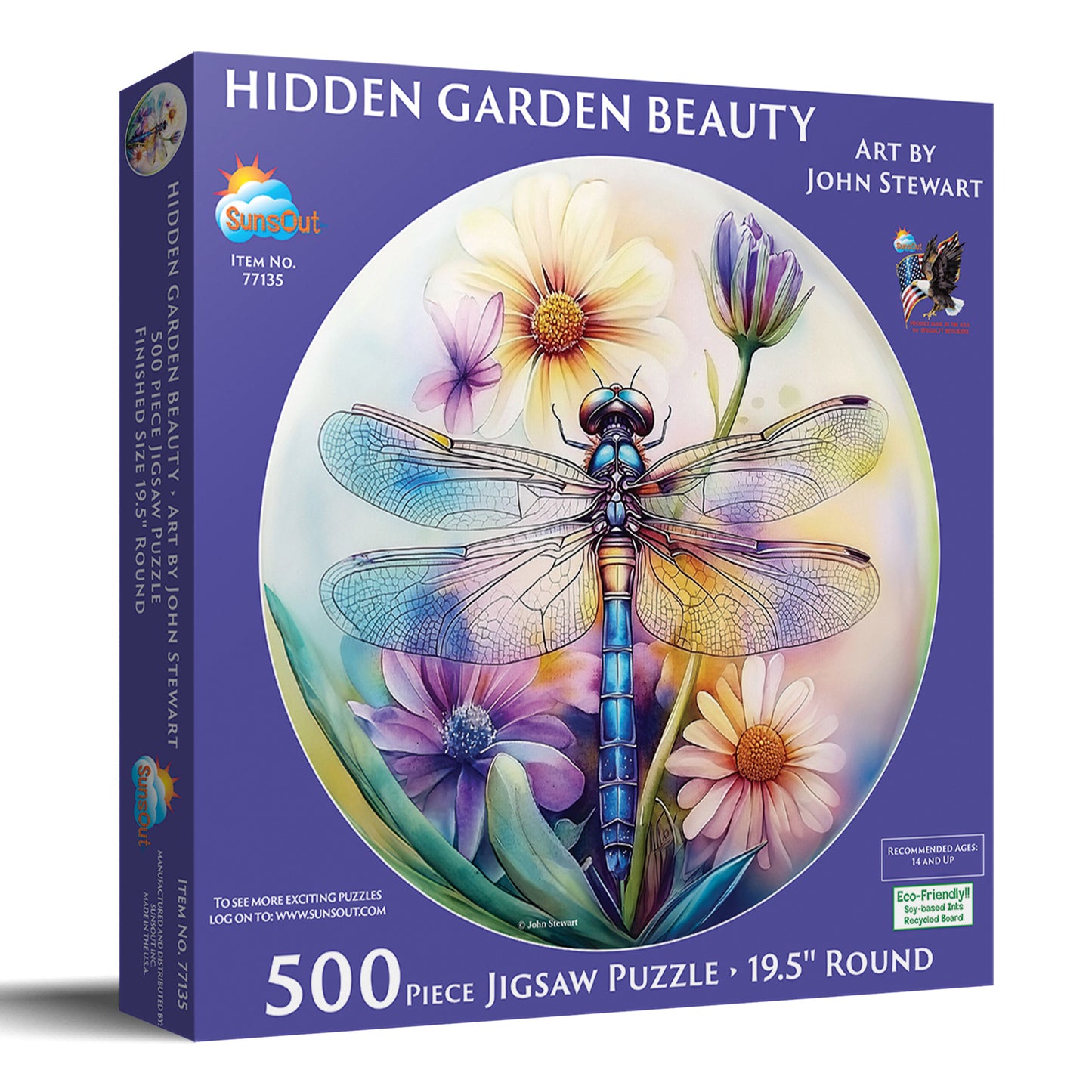 Hidden Garden Beauty 500 pc Round Jigsaw Puzzle 77135