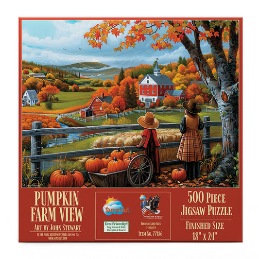 Pumpkin Farm View 500 pc  Jigsaw Puzzle 77186