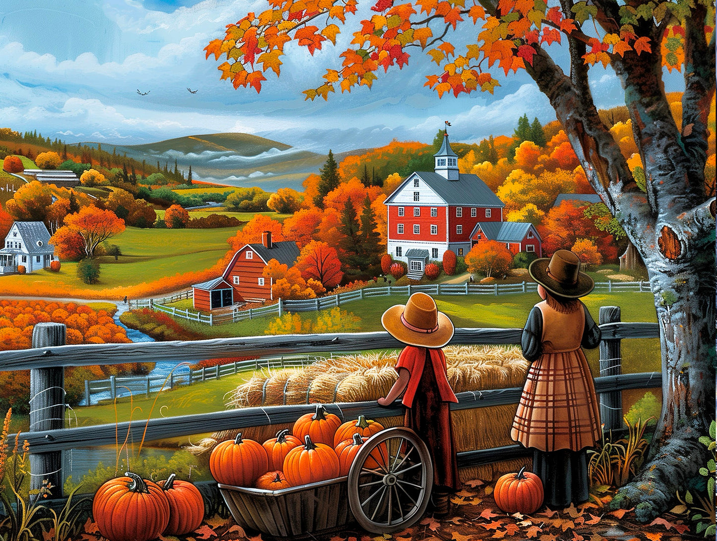 Pumpkin Farm View 500 pc  Jigsaw Puzzle 77186