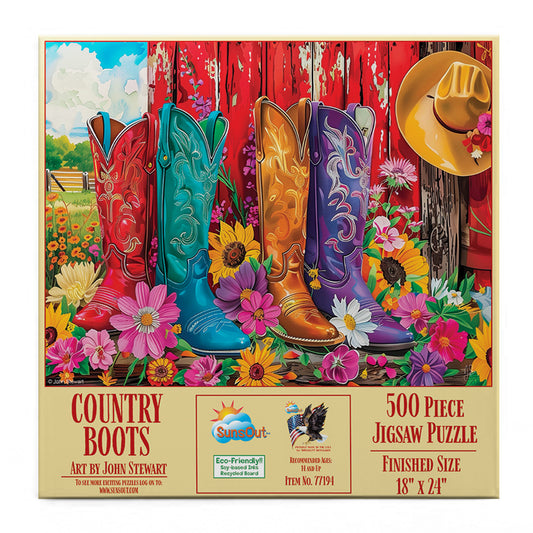 Country Boots 500 pc  Jigsaw Puzzle 77194