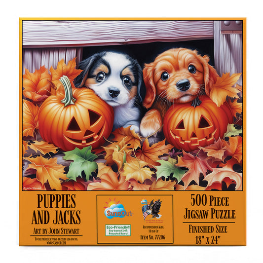 Puppies and Jacks 500 pc  Jigsaw Puzzle 77206
