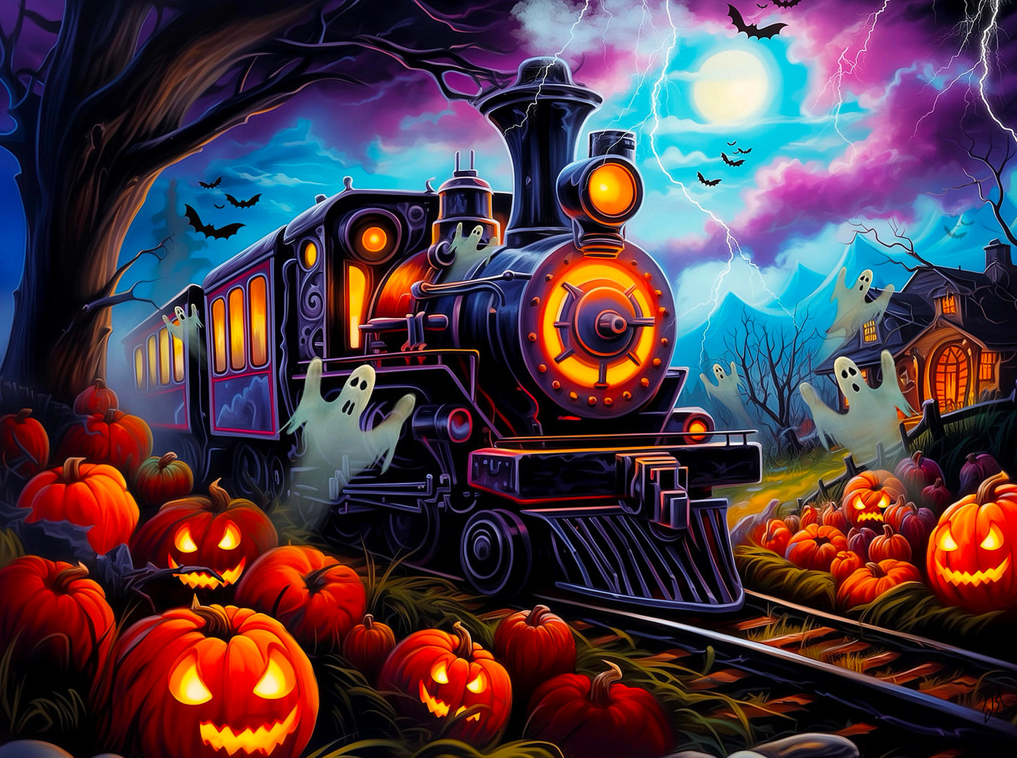 Spooky Train 1000 pc  Jigsaw Puzzle 77208